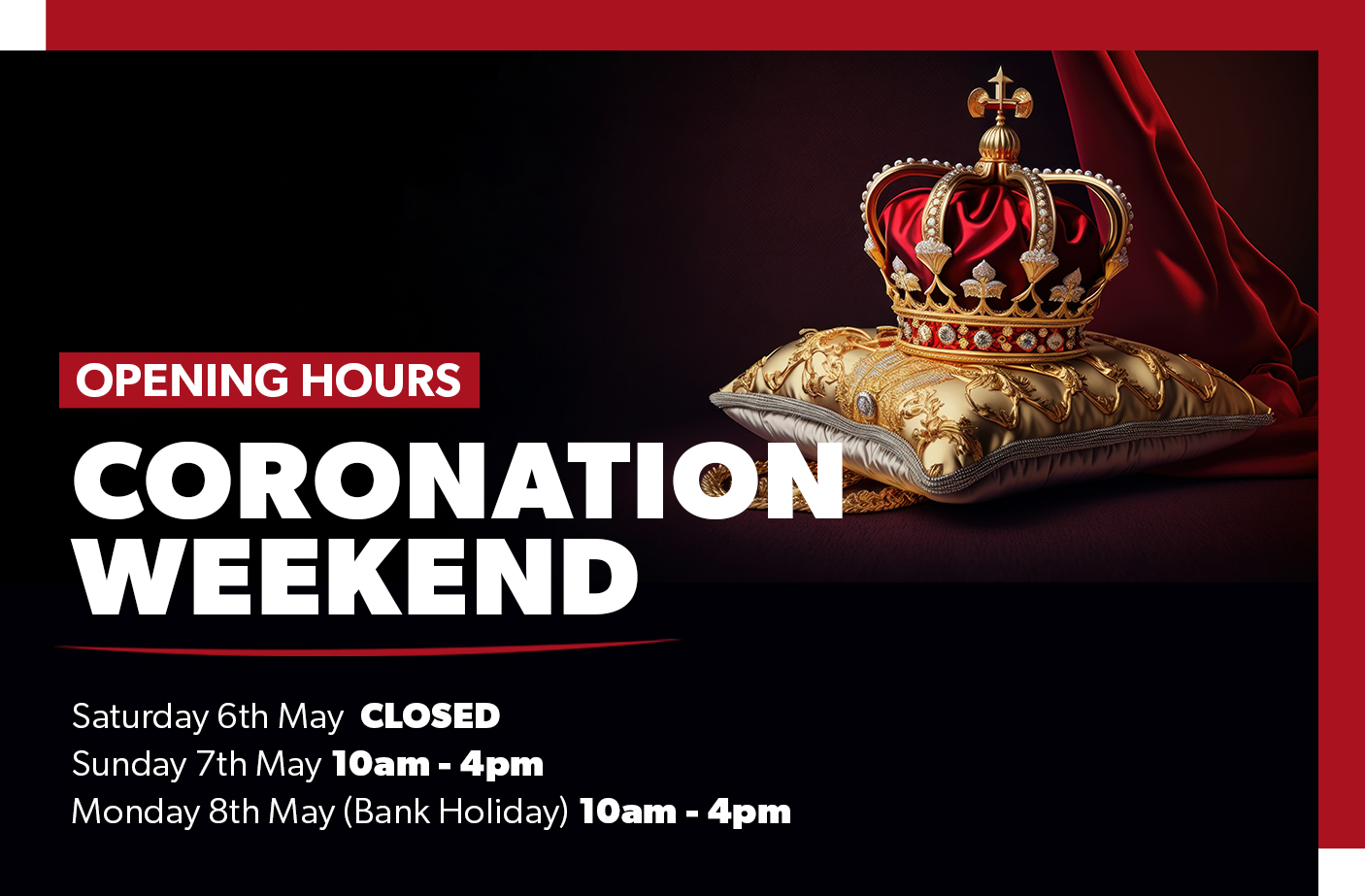 Leisure World is closed on the day of the Coronation of King Charles III